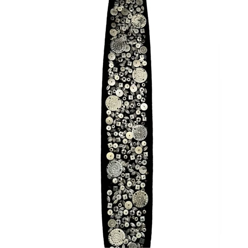 Chicos Leather Velvet Medallion Embellished Belt - Picture 7 of 16